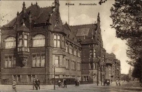 Ak Hamburg Altona, Museumstraße, Passanten