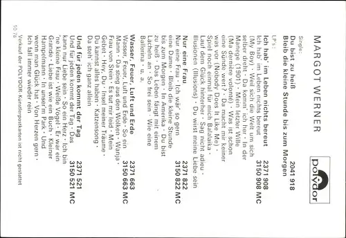 Ak Chansonsängerin und Balletttänzerin, Portrait, Autogramm