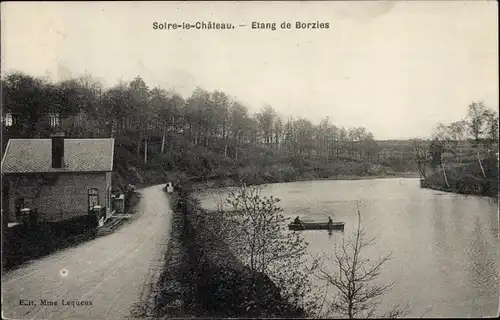 Ak Solre le Château Nord, Teich von Borzies