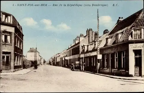 Ak Saint Pol sur Mer Dunkerque Dünkirchen Nord, Rue de la Republique