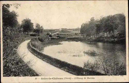 Ak Solre le Château Nord, Teich von Borzies