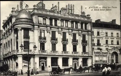 Ak Angers Maine et Loire, Hotel des Postes, Hotel Saint Julien
