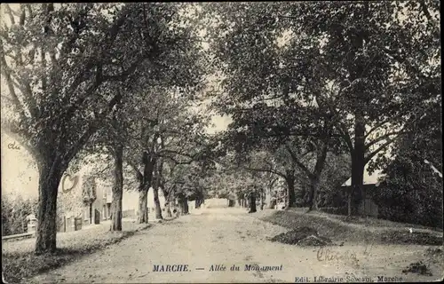 Ak Marche en Famenne Wallonien Luxemburg, Allée du Monument