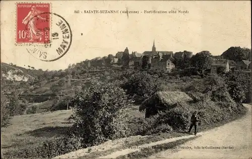 Postkarte Sainte Suzanne Mayenne, Teilansicht