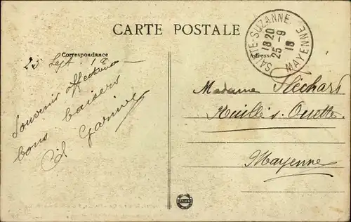 Postkarte Sainte Suzanne Mayenne, Teilansicht