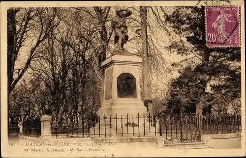 Postkarte Château Gontier sur Mayenne, Kriegsdenkmal