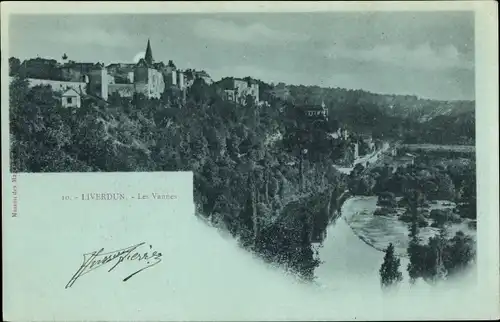 Ak Liverdun Meurthe et Moselle, Teilansicht, Nacht