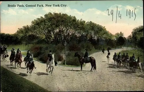 Ak New York City USA, Central Park, Bridle Path