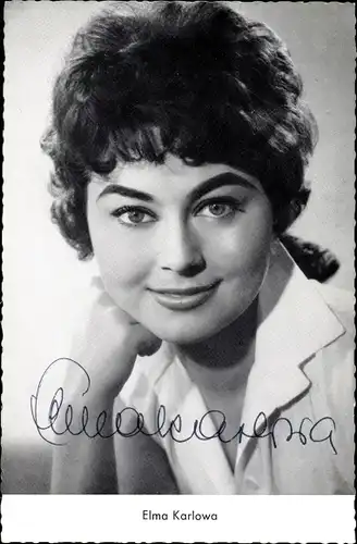 Ak Schauspielerin Elma Karlowa, Portrait, Autogramm