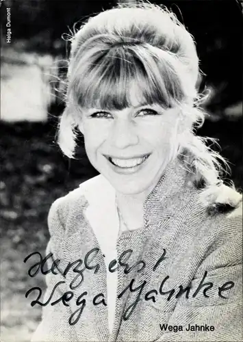 Ak Schauspielerin Wega Jahnke, Portrait, Autogramm