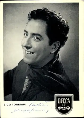 Ak Schauspieler und Sänger Vico Torriani, Portrait, Autogramm