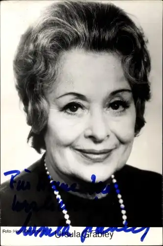 Ak Schauspielerin Ursula Grabley, Portrait, Autogramm
