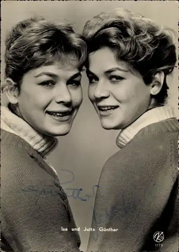 Ak Schauspielerinnen Isa und Jutta Günther, Portrait, Autogramm
