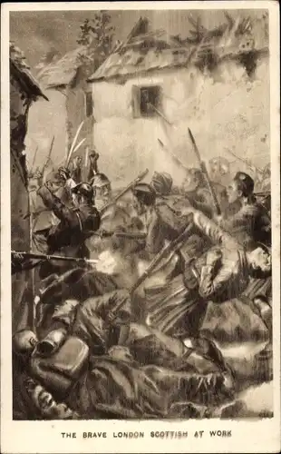 Künstler Ak Britische Soldaten im Kampf mit Deutschen, I WK