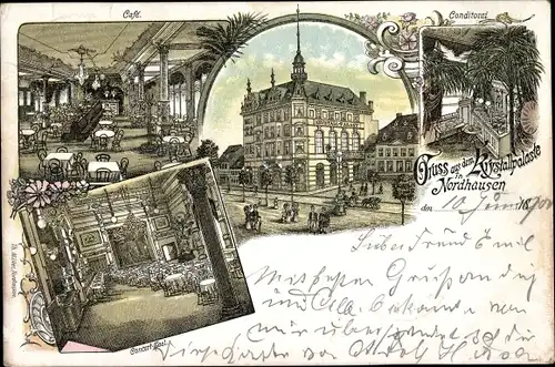 Litho Nordhausen am Harz, Restaurant Krystallpalast, Innenansicht, Cafe