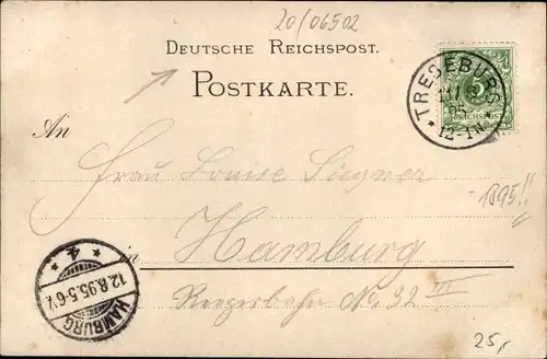Vorläufer Litho Treseburg Thale im Harz, Gasthaus Deutsches Haus, 1895