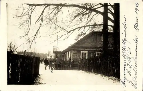 Foto Ak Russland, Regimentsstabquartier, Winter