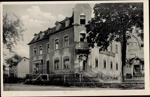 Ak Kudowa Zdrój Bad Kudowa Schlesien, Bahnhofshotel Kudowa-Sackisch