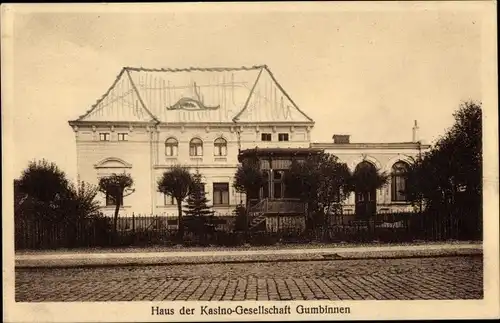 Ak Gussew Gumbinnen Ostpreußen, Haus der Kasino-Gesellschaft