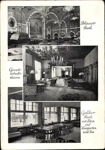 Ak Zoppot Gdańsk Danzig, Internationales Kasino, Blauer Saal, Gelber Saal, Kurgarten