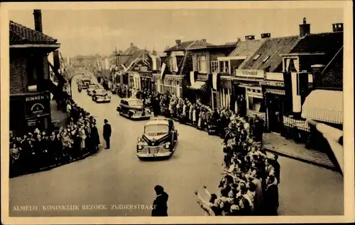 Ak Almelo Overijssel Niederlande, Königlicher Besuch, Zuiderstraat