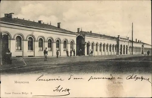 Ak Mouscron Wallonien Hennegau, Bahnhof