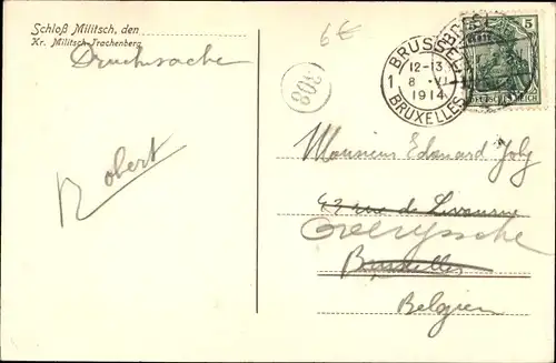 Ak Milicz Militsch Trachenberg Schlesien, Schloss Militsch