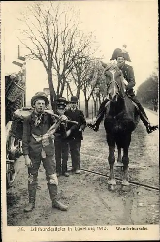 Ak Lüneburg in Niedersachsen, Jahrhundertfeier 1913, Wanderbursche