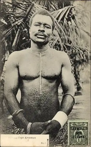 Ak Elfenbeinküste, Type Krooman, Portrait