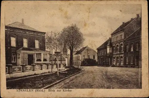 Ak Straelen am Niederrhein, Blick zur Kirche