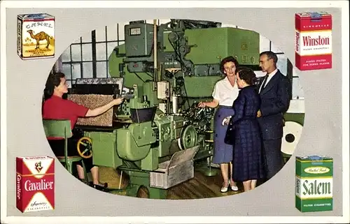 Ak Salem North Carolina USA, Winston Zigarettenfabrik, Reklame, Camel