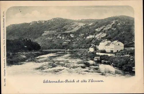 Ak Echternacherbrück in der Eifel, Ortsansicht, Fluss