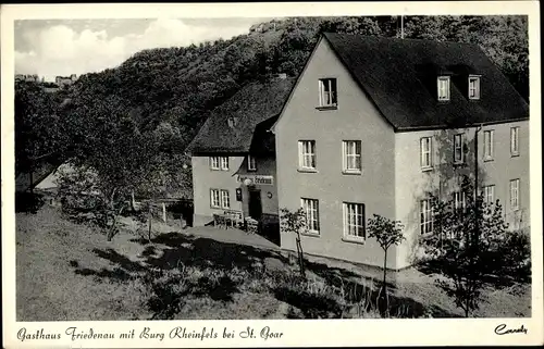 Ak Sankt Goar am Rhein, Gasthaus Friedenau, Burg Rheinfels