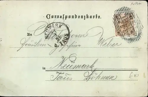 Mondschein Litho Bad Ischl in Oberösterreich, Franz Josef Warte, Sofienesplanade, Hotel Elisabeth