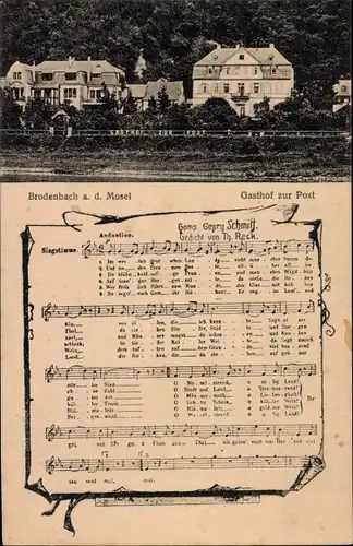 Lied Ak Brodenbach an der Mosel, Gasthof zur Post
