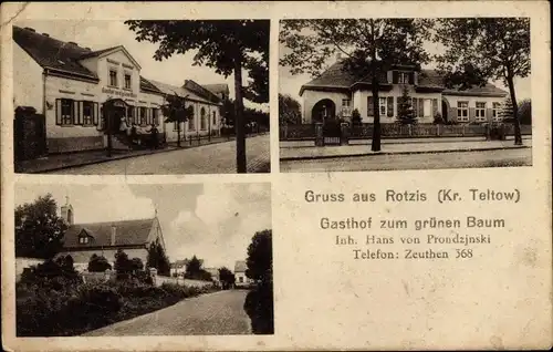 Ak Rotzis Rotberg Waltersdorf Schönefeld bei Berlin, Gasthof zum grünen Baum