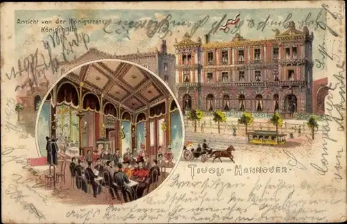 Litho Hannover in Niedersachsen, Tivoli, Königstraße, Königshalle