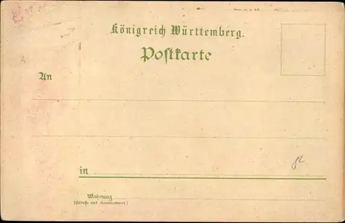 Litho Stuttgart am Neckar, Königstor, Gesamtansicht