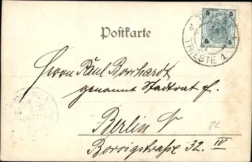 Ak Triest Trieste Friuli Venezia Giulia, Platz, Geschäfte, Kutschen