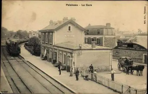 Ak Palaiseau Essonne, Bahnhof, Gleisseite, Dampflok