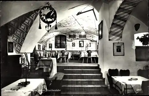 Ak Innsbruck in Tirol, Hotel Schwarzer Adler, Goethestube