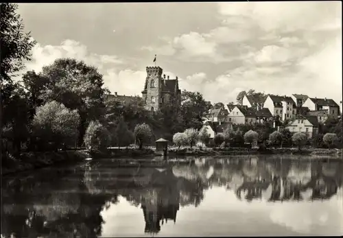 Ak Ronneburg in Thüringen, Schloss mit Baderteich