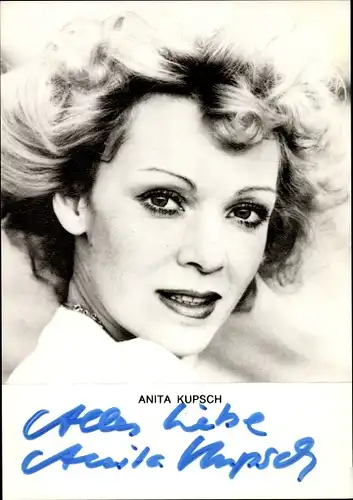 Ak Schauspielerin Anita Kupsch, Portrait, Autogramm