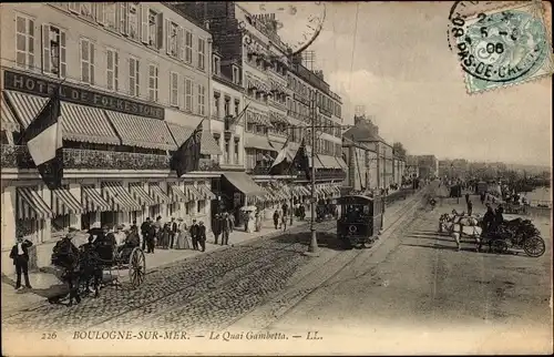 Ak Boulogne sur Mer Pas de Calais, Le Quai Gambetta