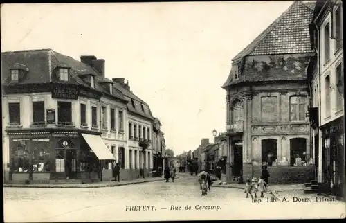 Ak Frévent Pas de Calais, Rue de Cercamp