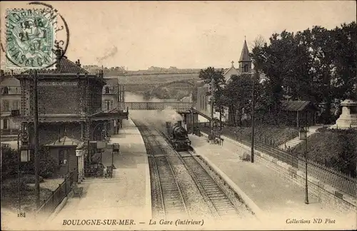 Ak Boulogne sur Mer Pas de Calais, La Gare