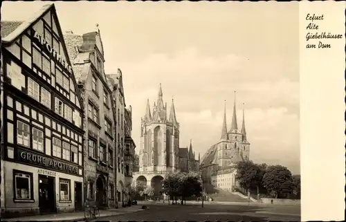 Ak Erfurt in Thüringen, Alte Giebelhäuser am Dom