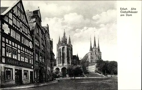 Ak Erfurt in Thüringen, Alte Giebelhäuser am Dom