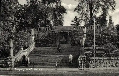 Ak Erfurt in Thüringen, Aufgang zum Stadtpark