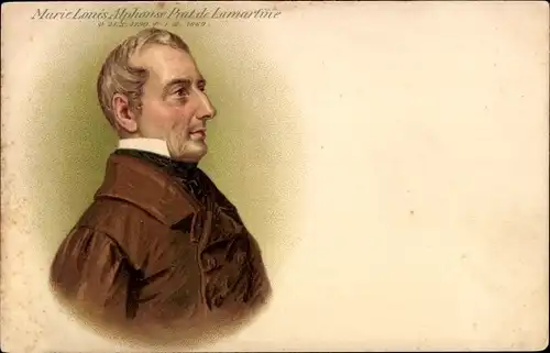 Litho Marie Louis Alphonse Prat de Lamartine, Dichter und Abgeordneter